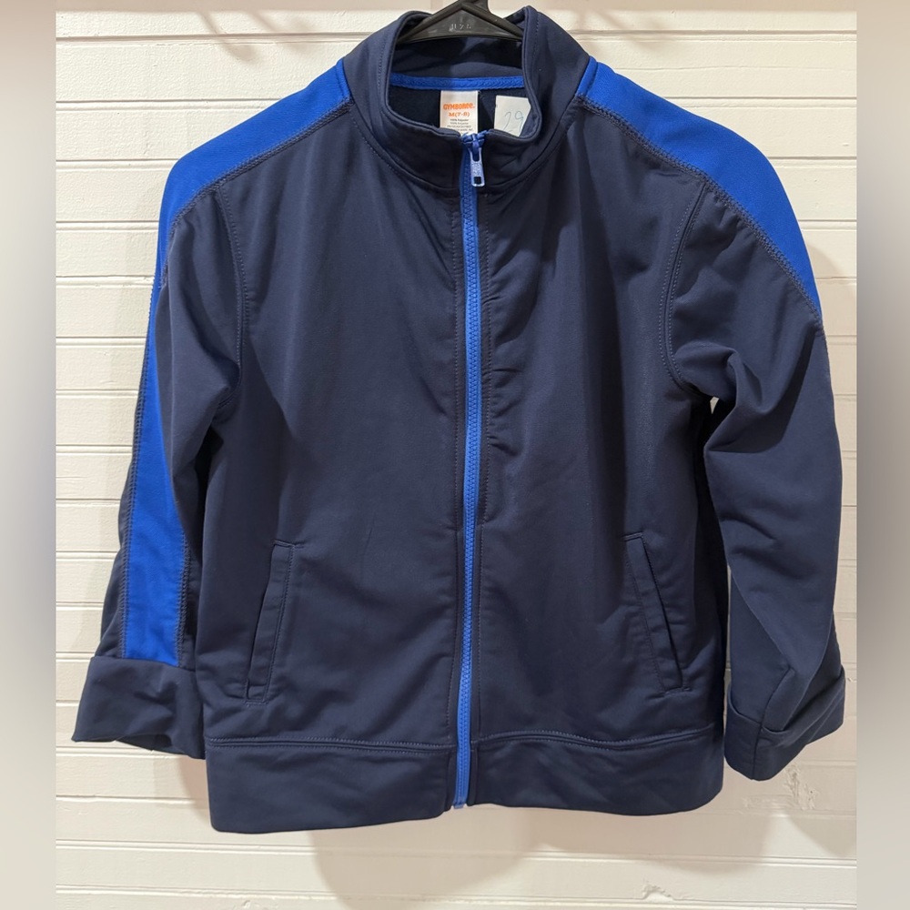 #29 Boys EUC Gymboree Navy Blue zip up jacket youth M 7/8